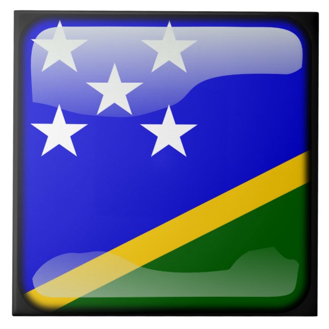 Flag of Solomon Islands Ceramic Tile (Front)