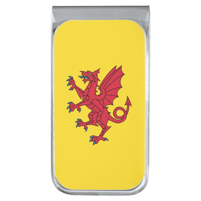 Flag of Somerset  Silver Finish Money Clip (Front Vertical)
