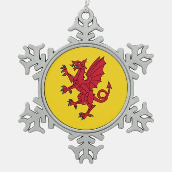 Flag Of Somerset  Snowflake Pewter Christmas Ornament by FlagsOfBritain at Zazzle