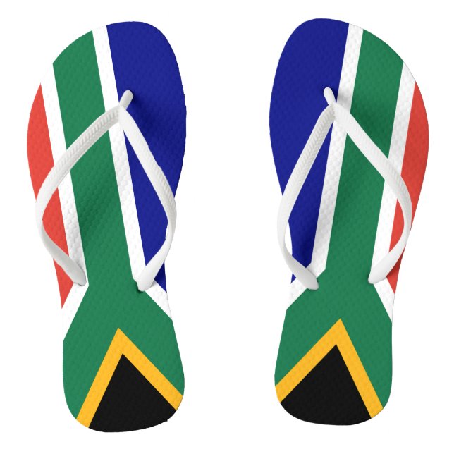 Flag of South Africa Flip Flops (Footbed)