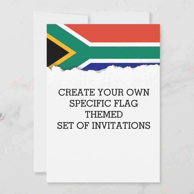 Flag of South Africa Invitation (Front)