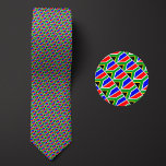Flag of South Africa Pattern Neck Tie<br><div class="desc">Flag of South Africa Pattern Necktie highlights the national colors of the country from a distance by employing a clever angled design. Upon closer inspection,  the seamless repeatable pattern of tiny flags showcases the country's national banner in an aesthetically pleasing way.</div>