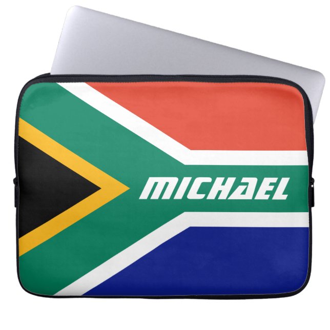 Flag of South Africa Personalized Laptop Sleeve (Front)
