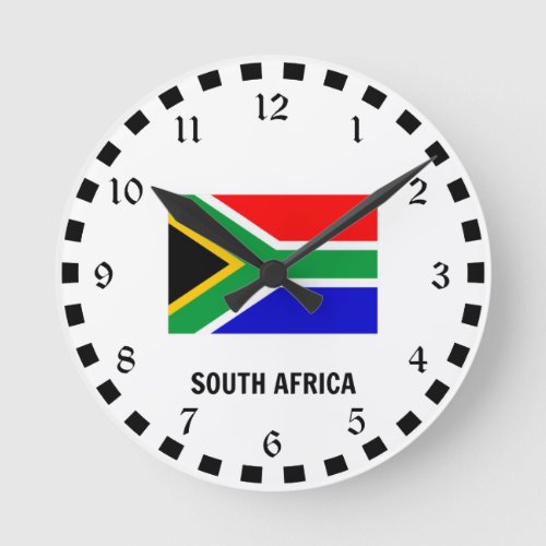 Flag of South Africa Round Clock