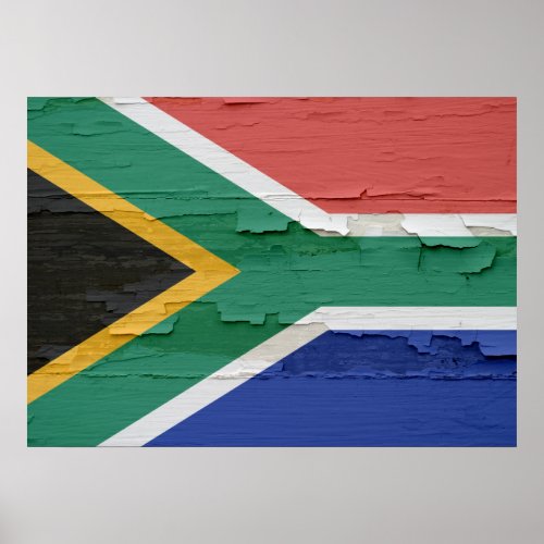 Flag of South Africa Weathered Poster