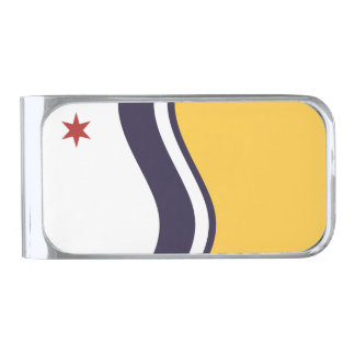 Flag of South Bend, Indiana Silver Finish Money Clip