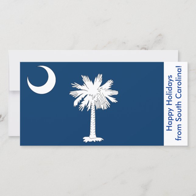 Flag of South Carolina, Happy Holidays from U.S.A. Holiday Card (Front)