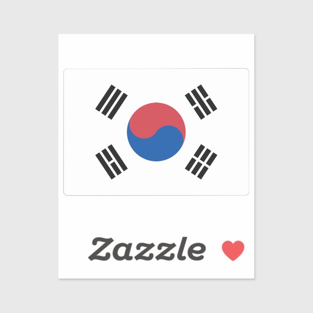 Flag of South Korea custom-cut  Sticker (Sheet)