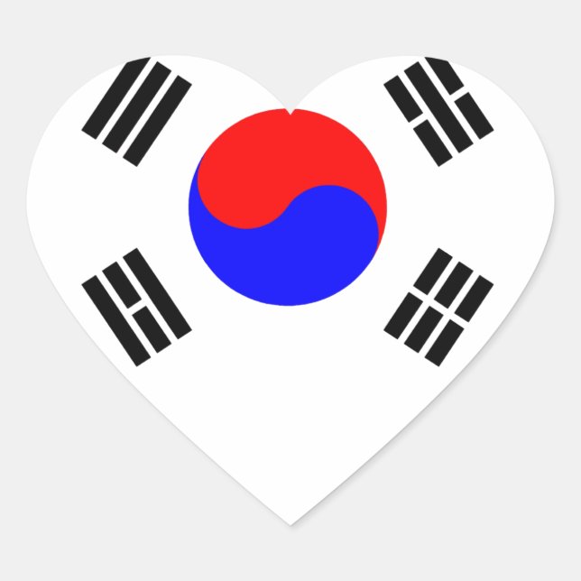 Flag of South Korea Heart Sticker (Front)