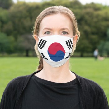 Flag Of South Korea Patriotic Adult Cloth Face Mask by DigitalSolutions2u at Zazzle