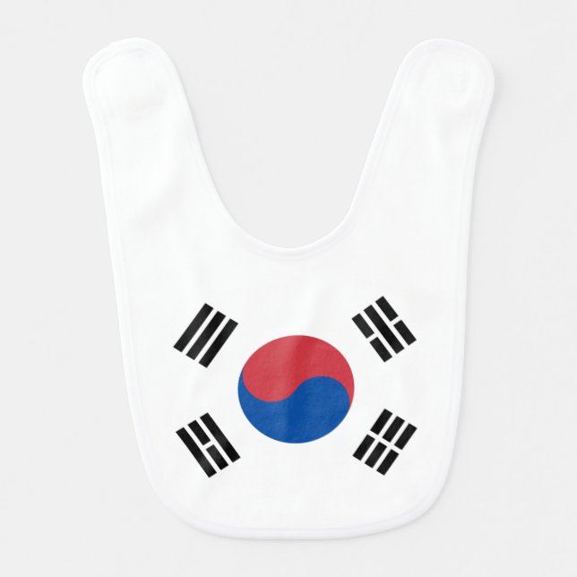 Flag of South Korea (ROK) Baby Bib (Front)