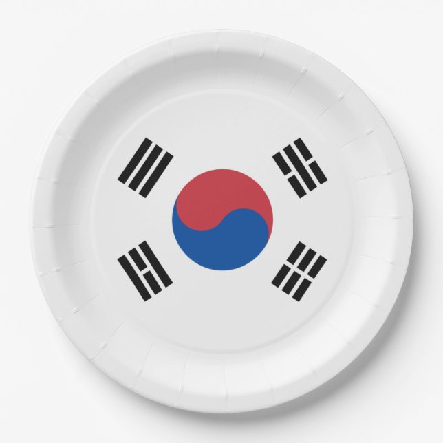 Flag of South Korea (ROK) Paper Plates (Front)