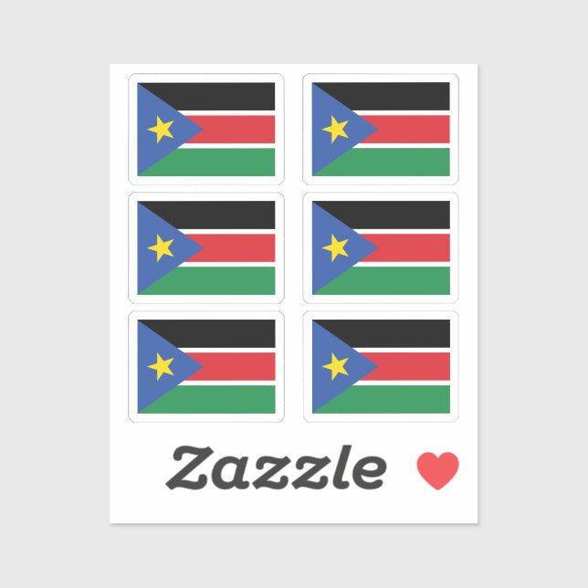 Flag of South Sudan Collection pack of 6 Sticker (Sheet)