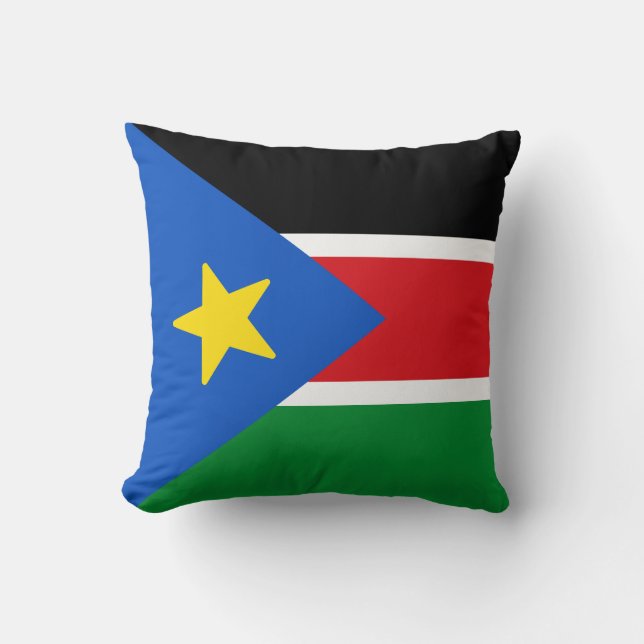 Flag of South Sudan Throw Pillow (Front)