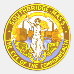 Flag of Southbridge, Massachusetts Classic Round S Classic Round Sticker