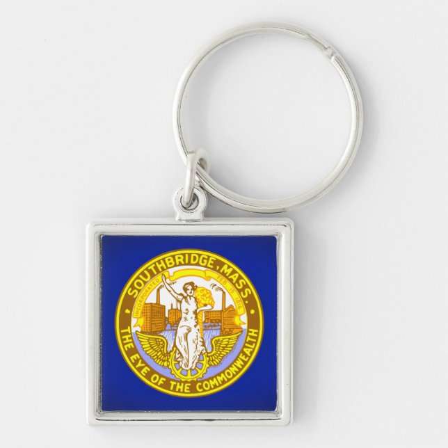 Flag of Southbridge, Massachusetts Keychain (Front)