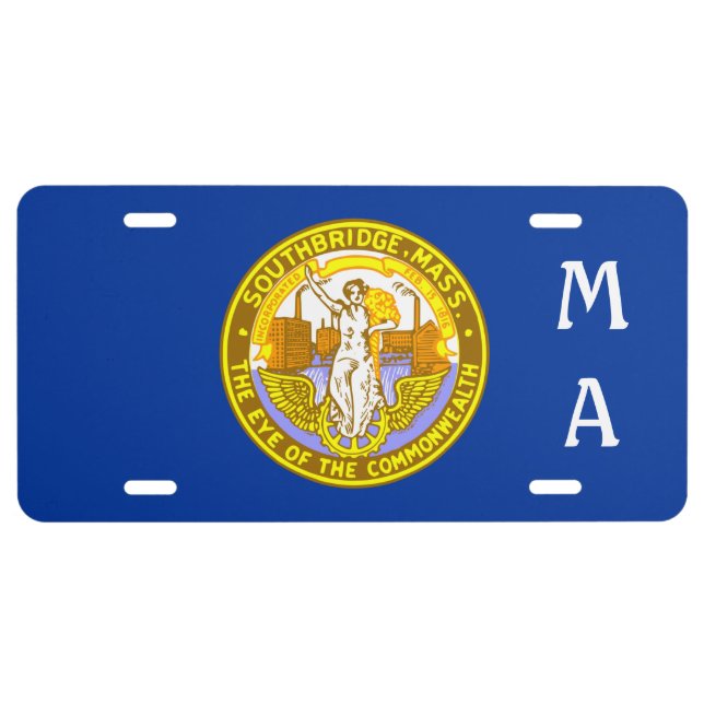 Flag of Southbridge, Massachusetts License Plate (Front)