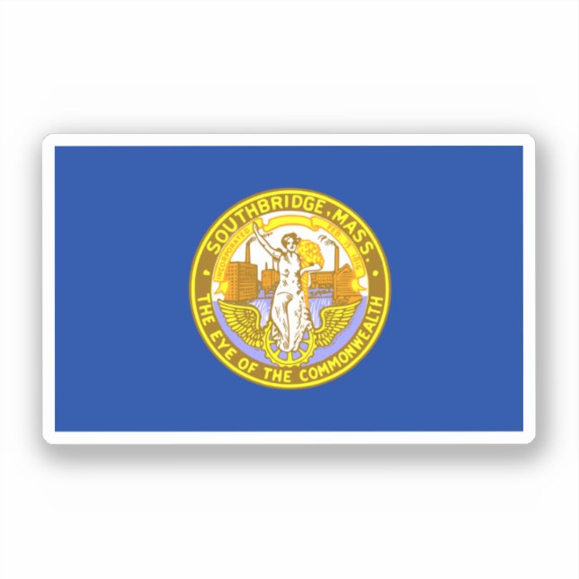 Flag of Southbridge, Massachusetts Sticker (Front)