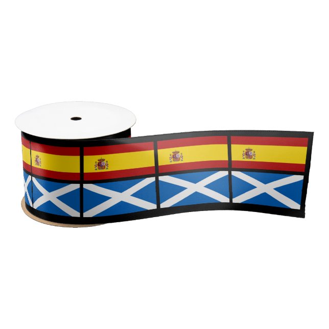 Flag of Spain and Scotland Satin Ribbon (Spool)
