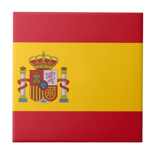 Flag of Spain _ Bandera de Espaa _ Spanish Flag Ceramic Tile