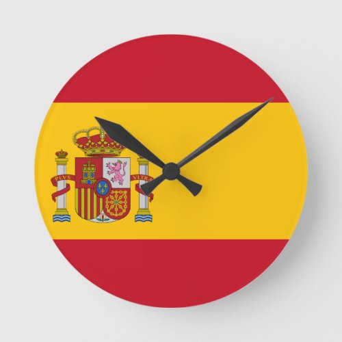 Flag of Spain _ Bandera de Espaa _ Spanish Flag Round Clock