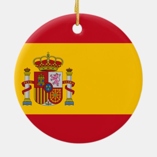 Flag of Spain Ceramic Ornament (Back)