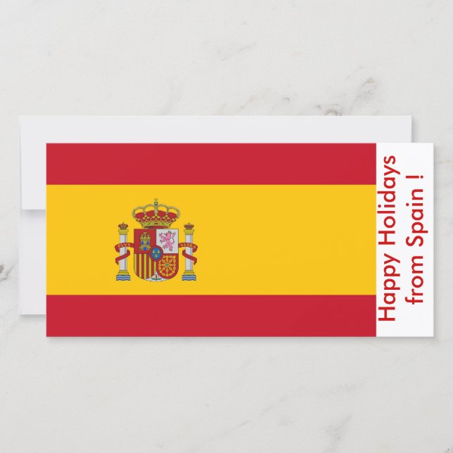 Flag of Spain, Happy Holidays from Spain Holiday Card (Front)