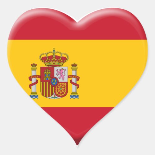 Flag of Spain Heart Sticker