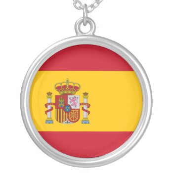 Flag Of Spain Necklace by kfleming1986 at Zazzle