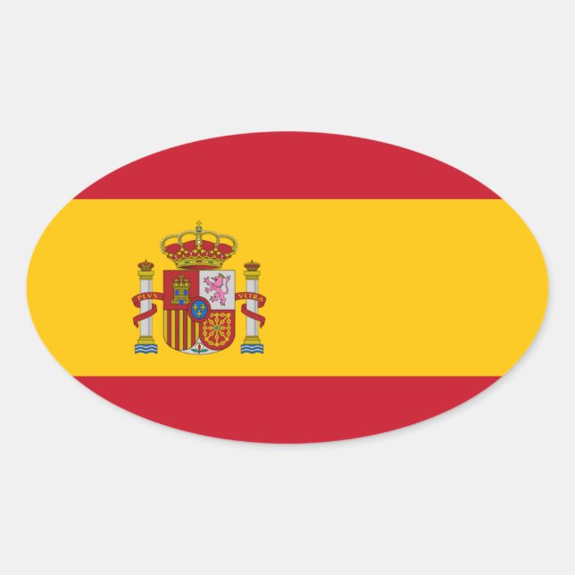 Flag of Spain Oval Sticker (Front)