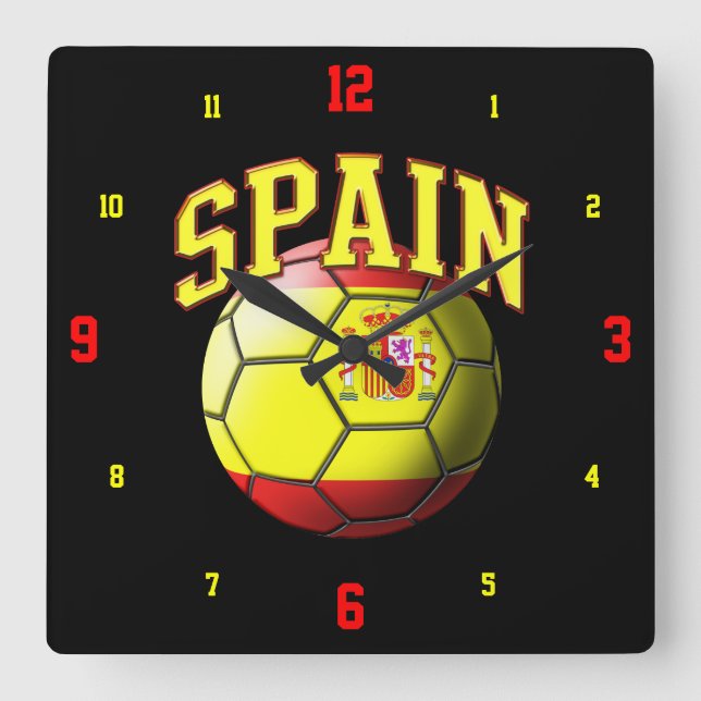 Flag of Spain Soccer Ball Clock (Front)