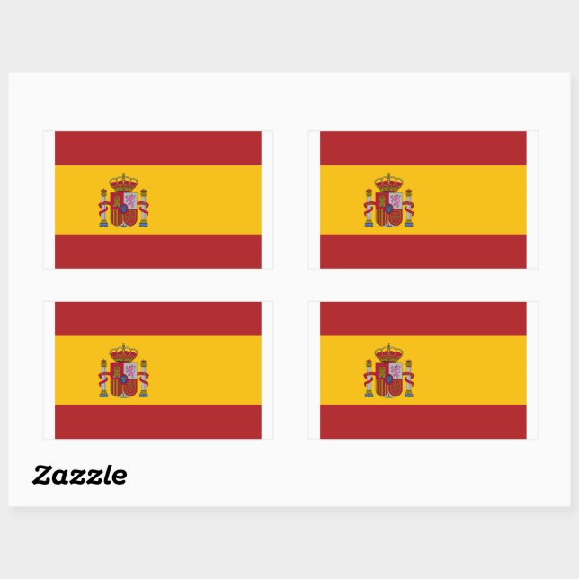 Flag of Spain | Spain National Flag Rectangular Sticker (Sheet)