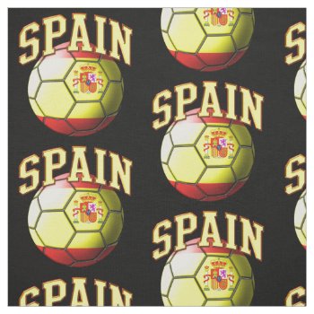 Flag Of Spain Spanish Soccer Ball Pattern Fabric by tjssportsmania at Zazzle