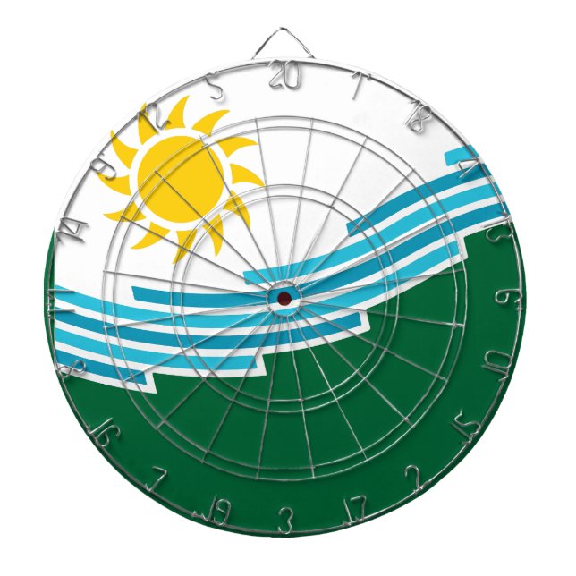Flag of Spokane, Washington Dart Board (Front)
