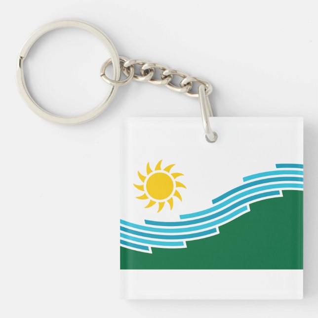 Flag of Spokane, Washington Keychain (Front)