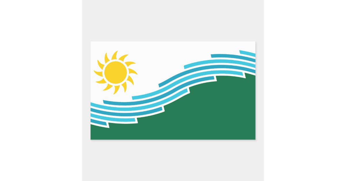 Spokane Sticker Flag of Spokane, Washington Rectangular Sticker | Zazzle