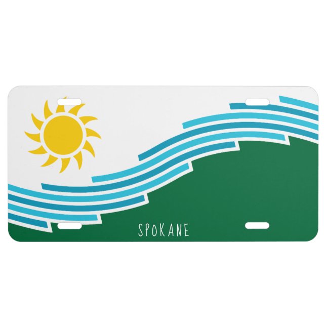 Flag of Spokane, Washington State License Plate (Front)