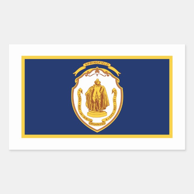 Flag of Springfield, Massachusetts Rectangular Sticker (Front)