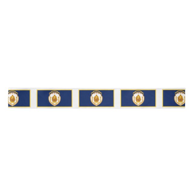 Flag of Springfield, Massachusetts Satin Ribbon (Front)