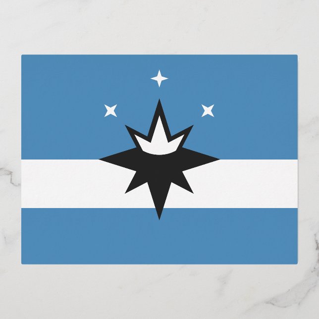 Flag of Springfield, Missouri Foil Holiday Postcard (Front)