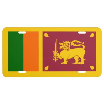 Flag Of Sri Lanka License Plate by TwoTravelledTeens at Zazzle