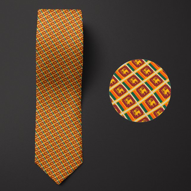 Flag of Sri Lanka Pattern Neck Tie (Creator Uploaded)