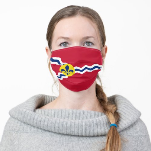 Flag of St Louis Missouri Adult Cloth Face Mask