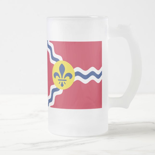 Flag of St. Louis, Missouri Frosted Glass Beer Mug (Right)