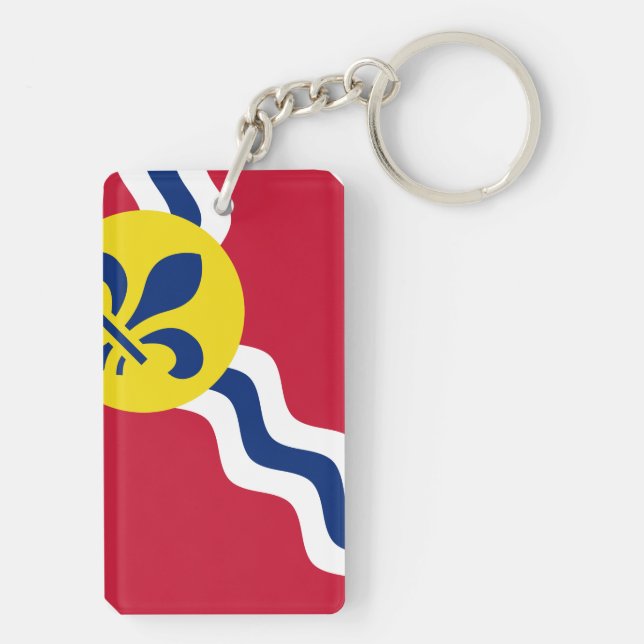Flag of St. Louis, Missouri Keychain (Back)