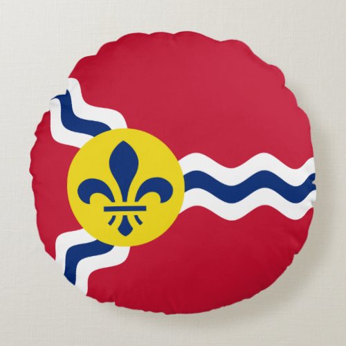 Flag of St Louis Missouri Round Pillow