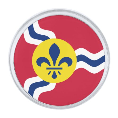 Flag of St Louis Missouri Silver Finish Lapel Pin