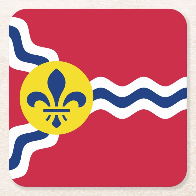 Flag of St. Louis, Missouri Square Paper Coaster (Front)