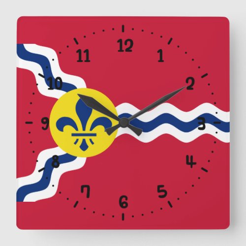 Flag of St Louis Missouri Square Wall Clock