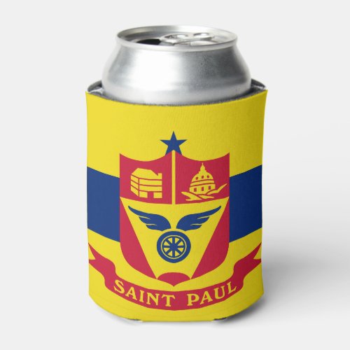 Flag of St Paul Minnesota Can Cooler